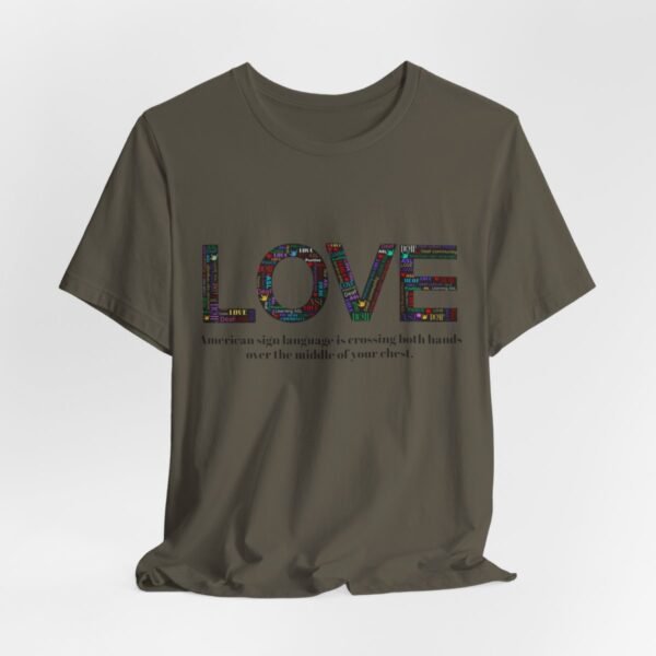 LOVE in American sign language Unisex Jersey Short Sleeve Tee - Image 151