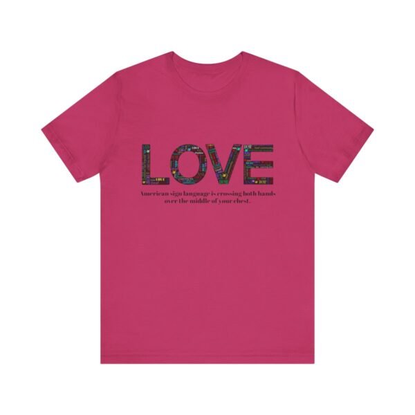 LOVE in American sign language Unisex Jersey Short Sleeve Tee