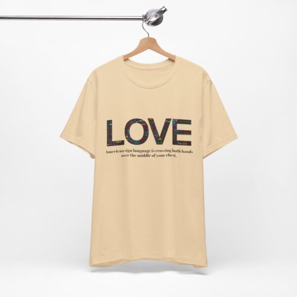 LOVE in American sign language Unisex Jersey Short Sleeve Tee - Image 94