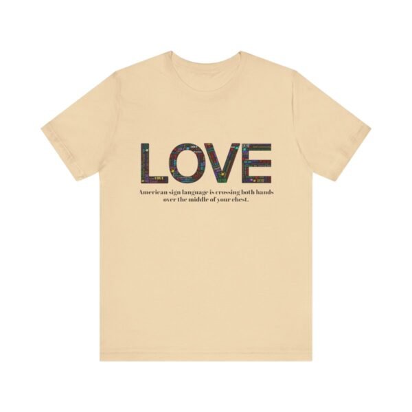 LOVE in American sign language Unisex Jersey Short Sleeve Tee - Image 88