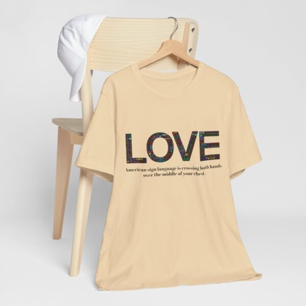 LOVE in American sign language Unisex Jersey Short Sleeve Tee - Image 95