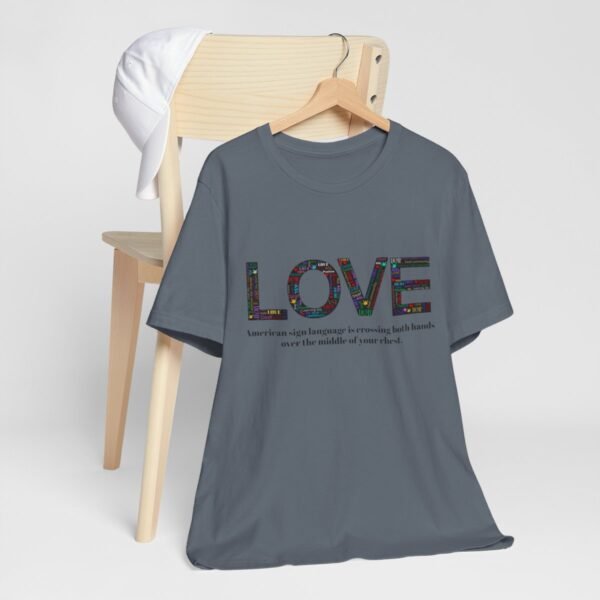 LOVE in American sign language Unisex Jersey Short Sleeve Tee - Image 298