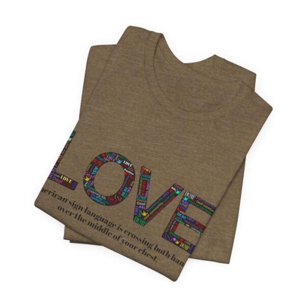 LOVE in American sign language Unisex Jersey Short Sleeve Tee - Image 121