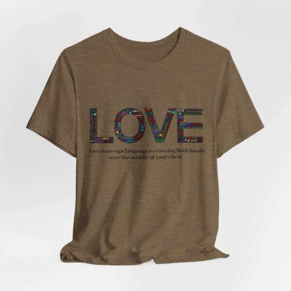 LOVE in American sign language Unisex Jersey Short Sleeve Tee - Image 122