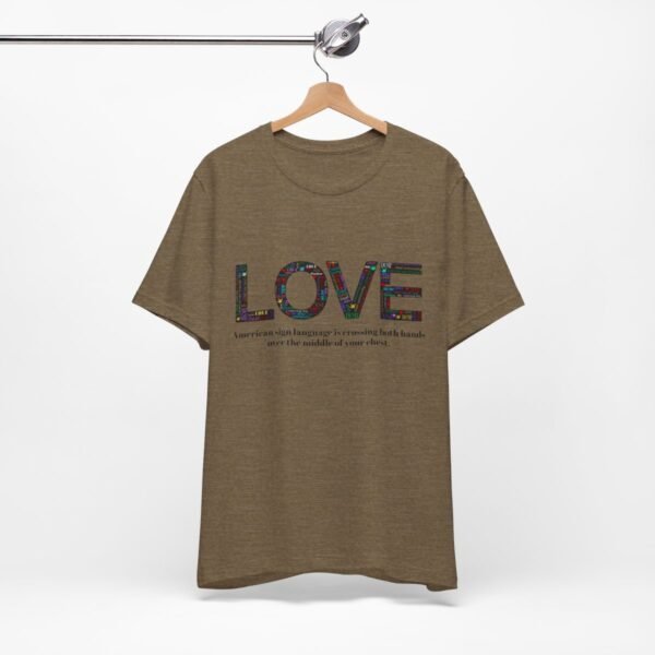 LOVE in American sign language Unisex Jersey Short Sleeve Tee - Image 123