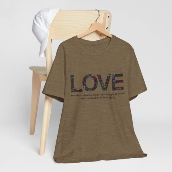 LOVE in American sign language Unisex Jersey Short Sleeve Tee - Image 124