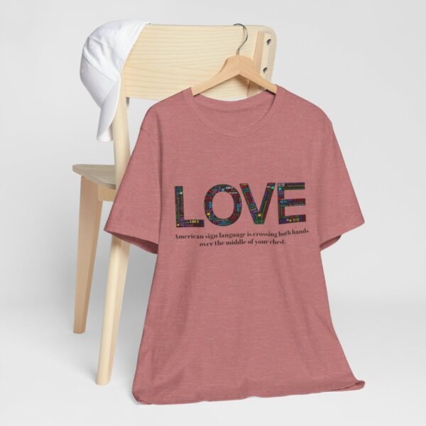 LOVE in American sign language Unisex Jersey Short Sleeve Tee - Image 66