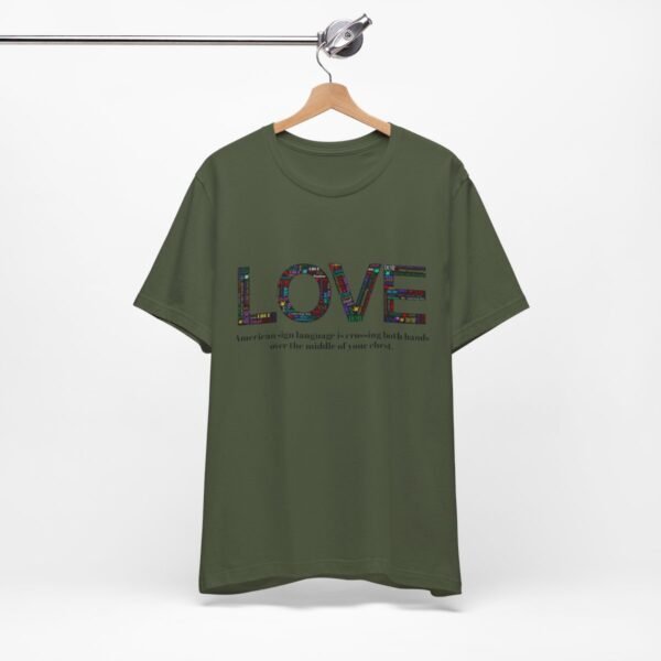 LOVE in American sign language Unisex Jersey Short Sleeve Tee - Image 181