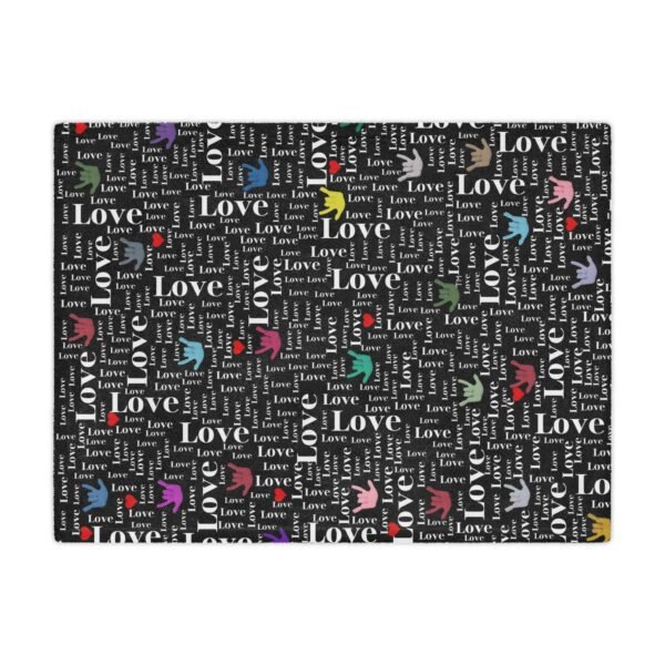 I Love you "American sign language" Microfiber Blanket - Image 3