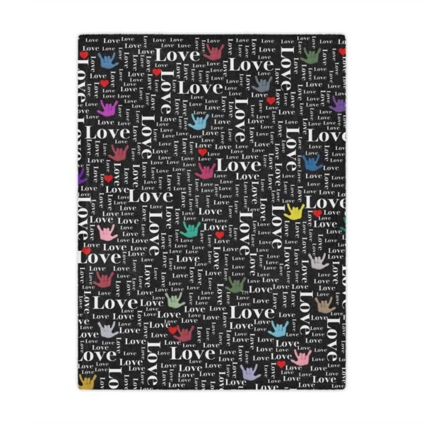 I Love you "American sign language" Microfiber Blanket - Image 2