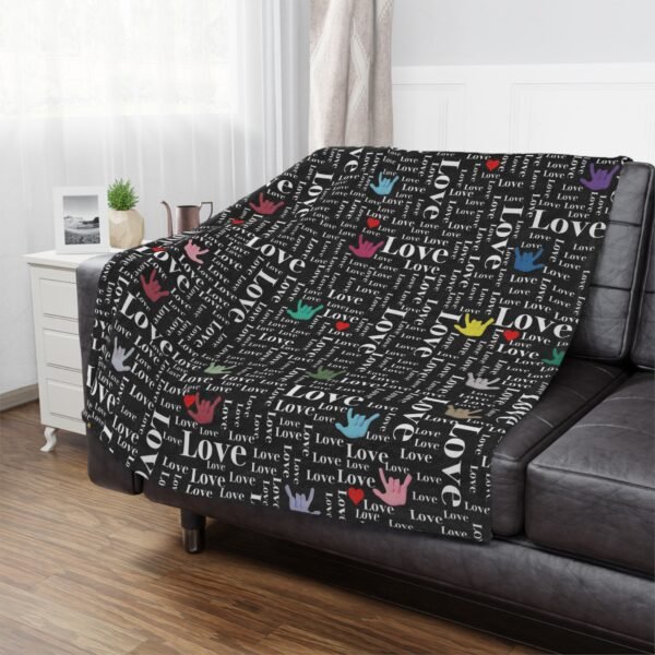 I Love you "American sign language" Microfiber Blanket - Image 6