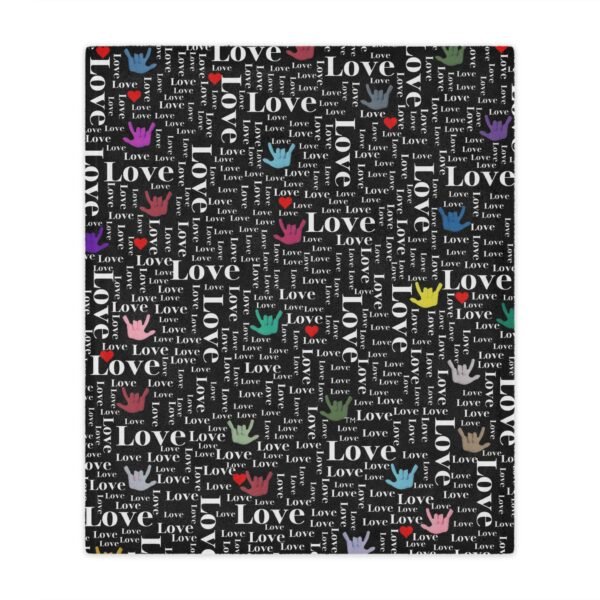 I Love you "American sign language" Microfiber Blanket - Image 7