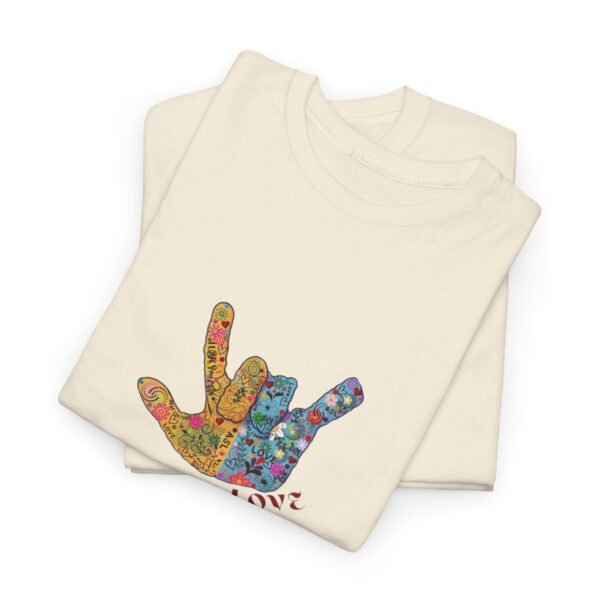 HALF LOVE in America sign language Unisex Heavy Cotton Tee (CANADA) - Image 33