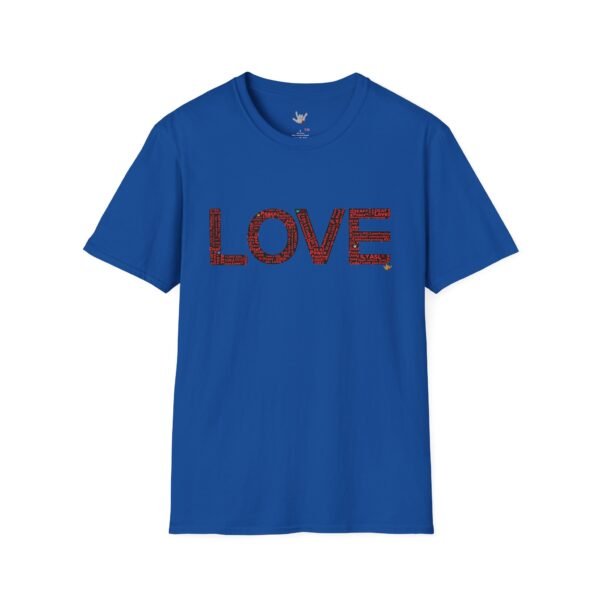 RED LOVE ASL In American sign language Unisex Softstyle T-Shirt - Image 170