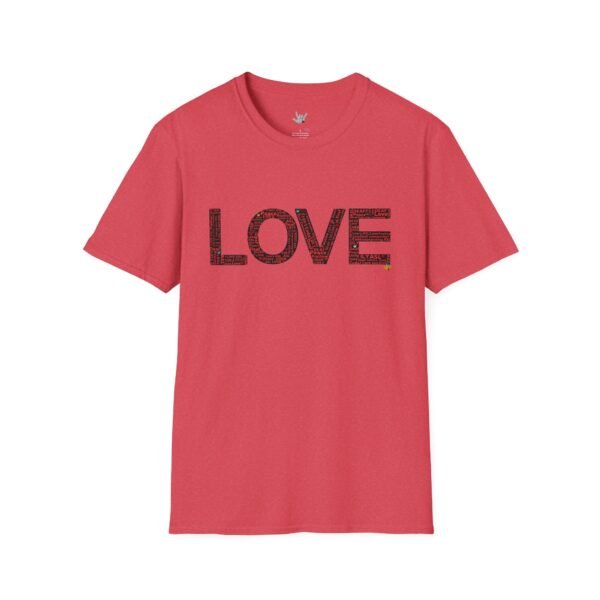 RED LOVE ASL In American sign language Unisex Softstyle T-Shirt - Image 194