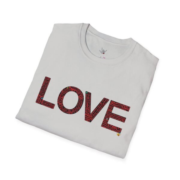 RED LOVE ASL In American sign language Unisex Softstyle T-Shirt - Image 52