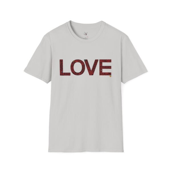 RED LOVE ASL In American sign language Unisex Softstyle T-Shirt - Image 50