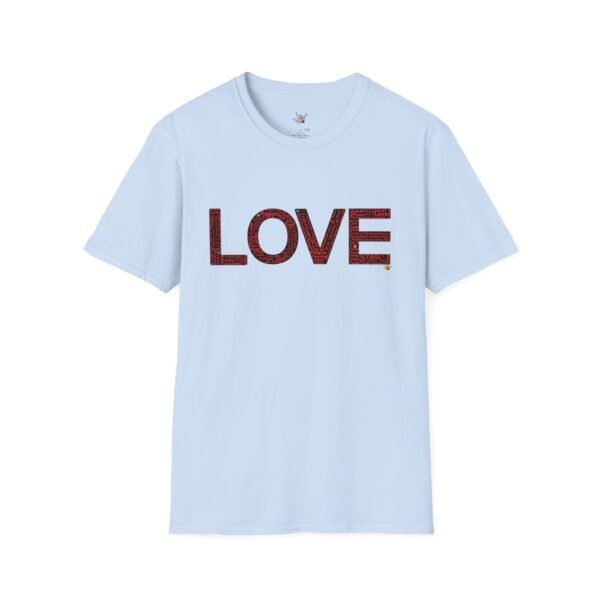 RED LOVE ASL In American sign language Unisex Softstyle T-Shirt - Image 110