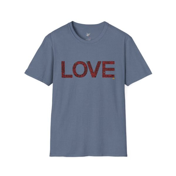 RED LOVE ASL In American sign language Unisex Softstyle T-Shirt - Image 134