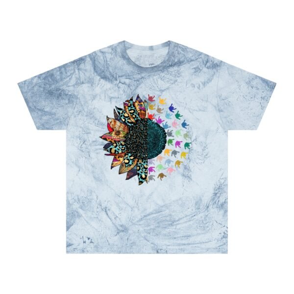 Beautiful sunflower ASL in American sign language Unisex Color Blast T-Shirt - Image 2