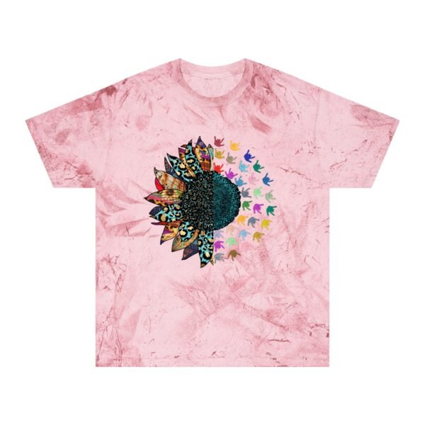 Beautiful sunflower ASL in American sign language Unisex Color Blast T-Shirt - Image 7