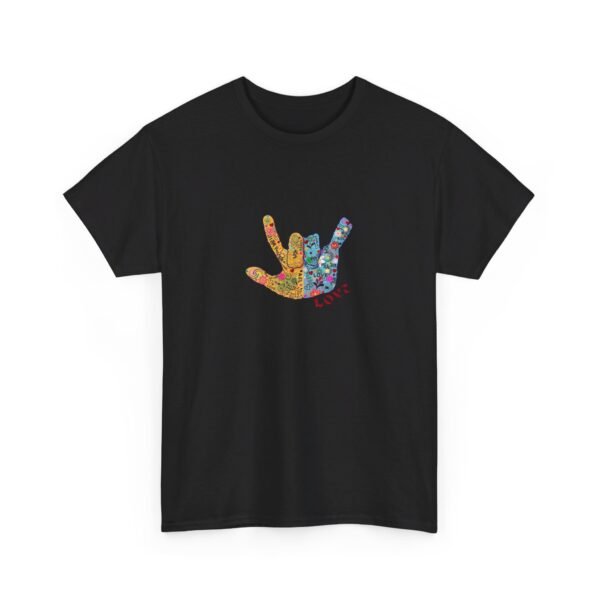 HALF LOVE in America sign language Unisex Heavy Cotton Tee (CANADA) - Image 20