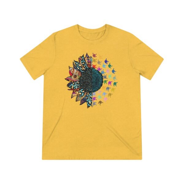 Sunflower ASL in America sign language Unisex Triblend Tee - Image 7