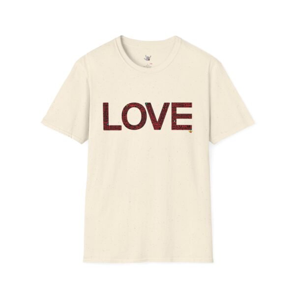 RED LOVE ASL In American sign language Unisex Softstyle T-Shirt - Image 86