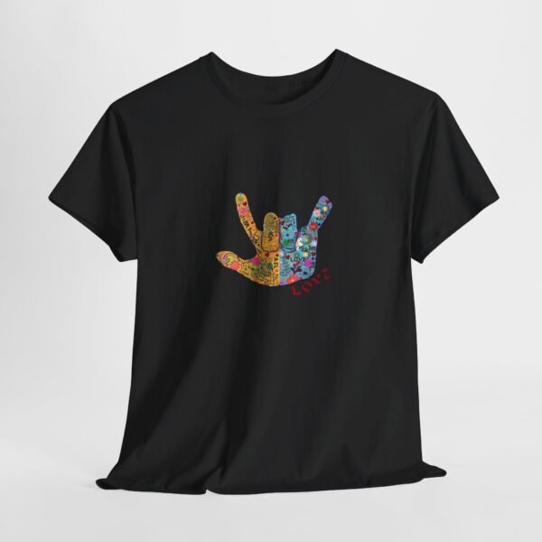 HALF LOVE in America sign language Unisex Heavy Cotton Tee (CANADA) - Image 22