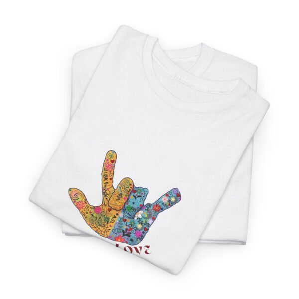 HALF LOVE in America sign language Unisex Heavy Cotton Tee (CANADA) - Image 9