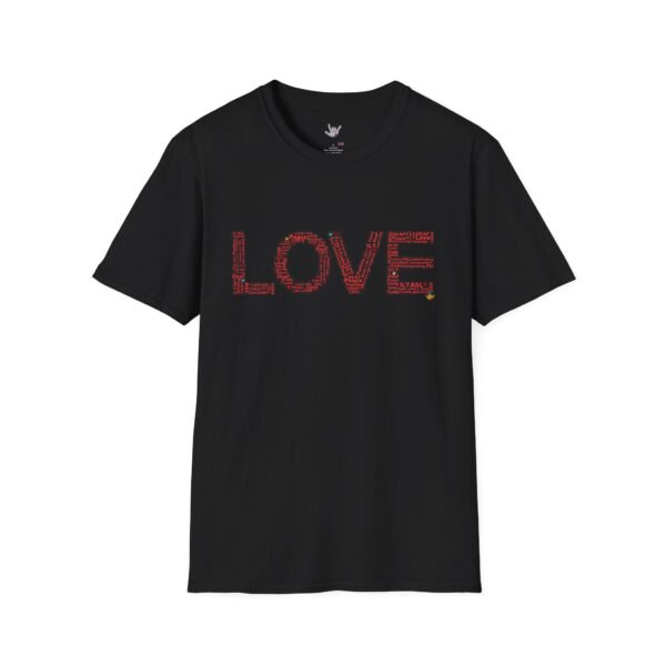 RED LOVE ASL In American sign language Unisex Softstyle T-Shirt - Image 26