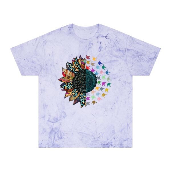 Beautiful sunflower ASL in American sign language Unisex Color Blast T-Shirt - Image 6