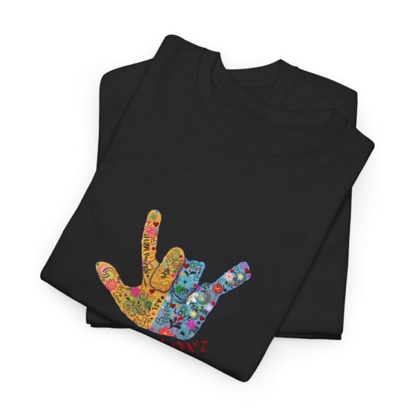 HALF LOVE in America sign language Unisex Heavy Cotton Tee (CANADA) - Image 21