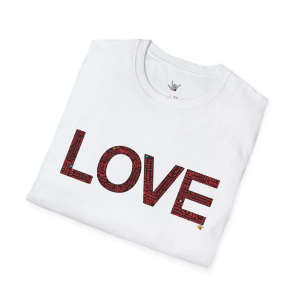 RED LOVE ASL In American sign language Unisex Softstyle T-Shirt - Image 16