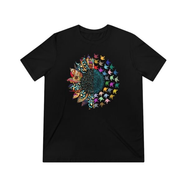 Sunflower ASL in America sign language Unisex Triblend Tee - Image 5