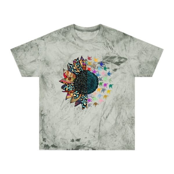 Beautiful sunflower ASL in American sign language Unisex Color Blast T-Shirt - Image 5