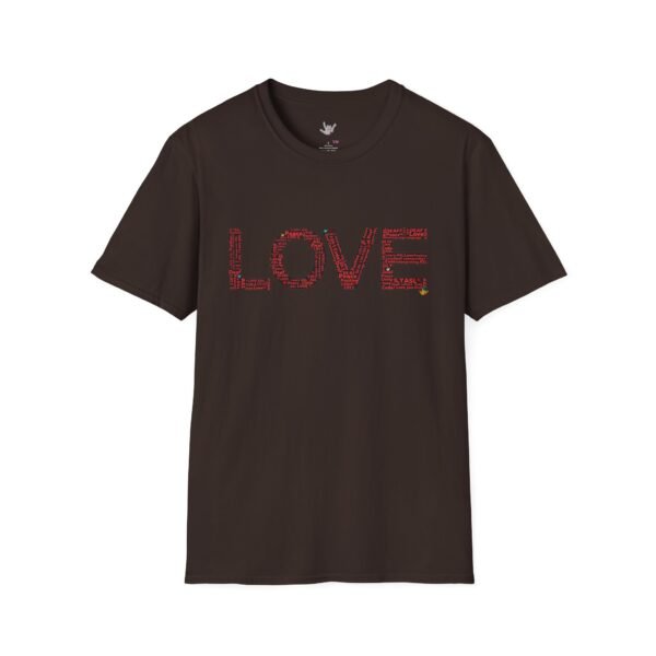 RED LOVE ASL In American sign language Unisex Softstyle T-Shirt - Image 74