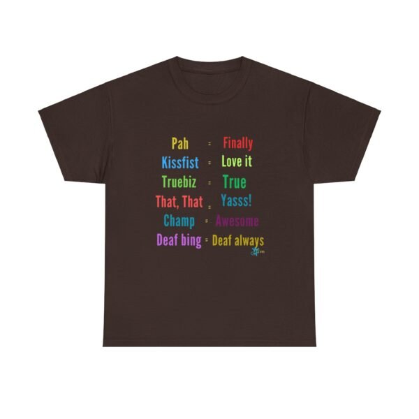 ASL in American Sign Language and English Language" Unisex Heavy Cotton Tee - Image 17