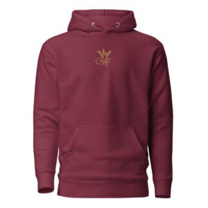 Marie's Original Embroidered Old Gold Logo Maroon Hoodie