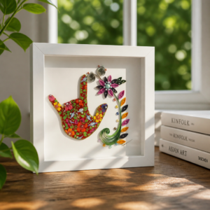 Floral ILY handshape & quilled