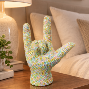 I love you colored pearl beads figurine